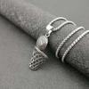 Fashion Hip-Hop 316L Stainless Steel Frame Men Necklace Silver Color Pendant Steel Necklace Men Basketball Sports Jewelry