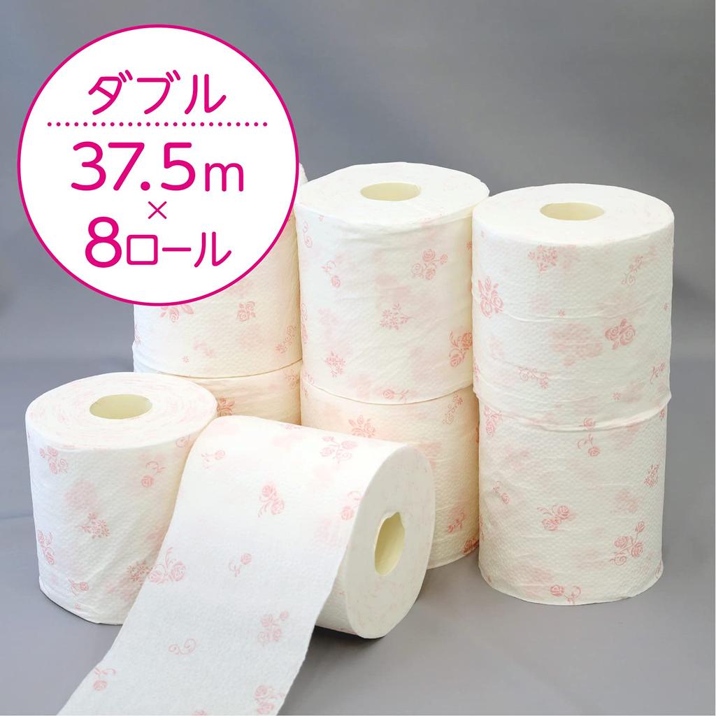 by Kleenex print rolls for 12 toilet double floral herb scent x 8 packs [Sold case] long-lasting (8 rolls) 37.5m