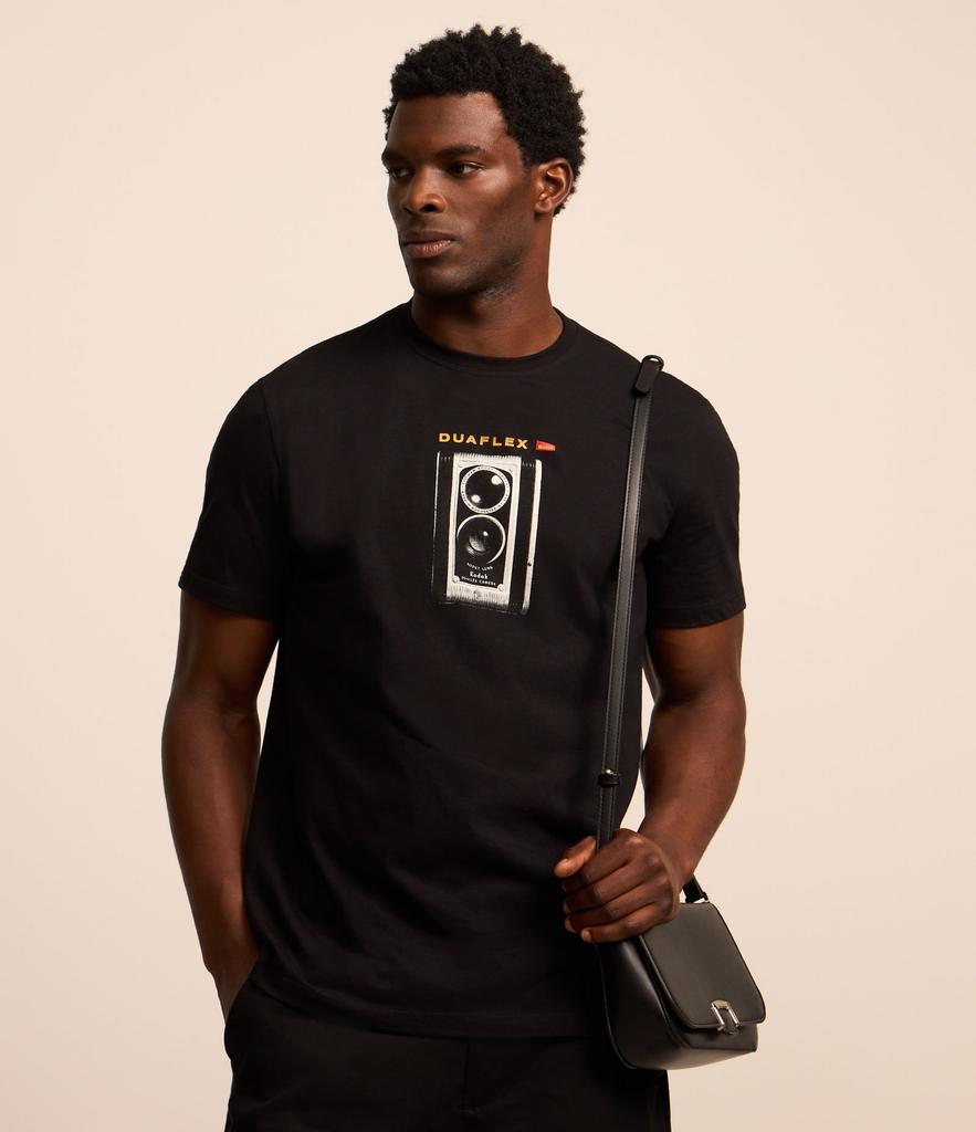 Kodak Printed Comfort Cotton T-Shirt with Kodak Duaflex Black Print Women Men Oversized Y2k Cotton Loose Female Male Clothing