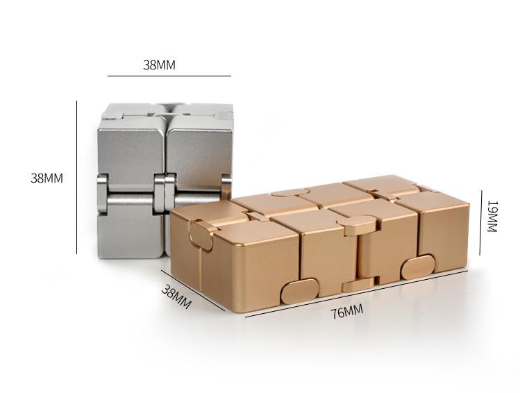 Cross-Border Novelty Infinite Cube Metal Fidget Spinner Toy
