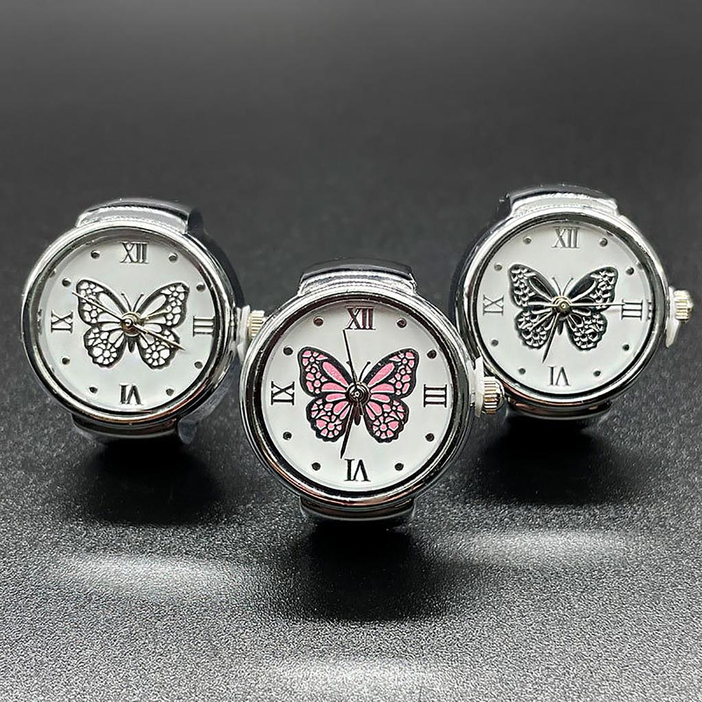 Prstenové hodinky Módní čtvercové hodinky ve tvaru prstenu Osobnostní kreativní retro styl Prstenové elektronické hodinky