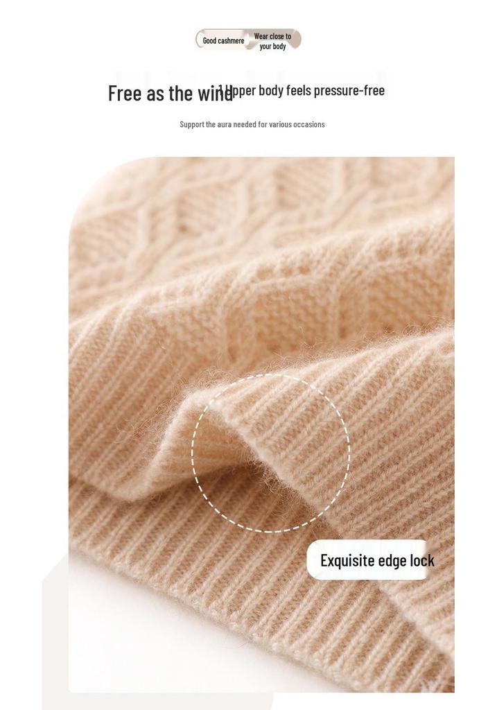 Women's High-End Cashmere Cable Knit Thick Warm Hat - 2025 Spring Collection