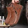 Men's Leather Boots Zipper High Top Casual Shoes