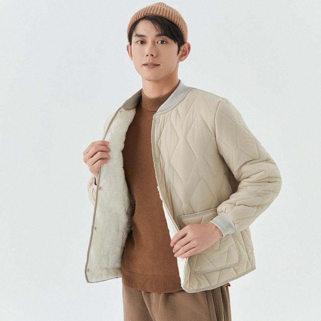 Winter Men's Student Fattened Plus Thickened Padded Warm Long Sleeve Cotton Clothes Loose Threaded Collar Cotton Clothes 2533