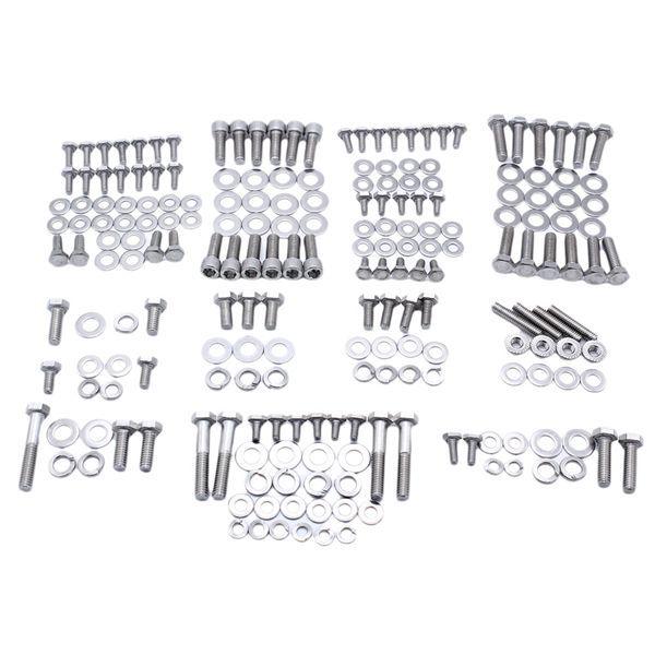 Full Silver Metal Bolt Set for SBC Engine - Compatible with Chevrolet