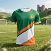 Fashion Ireland Flag Football Jersey Summer Trend O Neck 3D National Emblem Printed Sports T Shirt Casual Unisex Loose Tees Tops