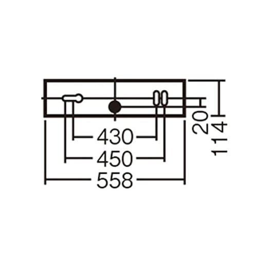 Panasonic LED Kitchen Light, Directly Mounted Under Shelf Type, Straight Pipe 20 Type, Daylight White LGB52097LE1