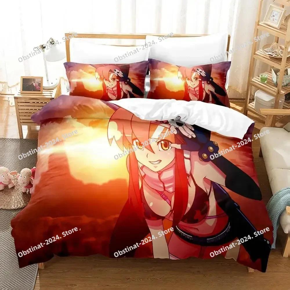 Tengen Toppa Gurren Lagann Bedding Set Single Twin Printed With Pillowcase Duvet Cover Soft Single Double Queen Super King Size