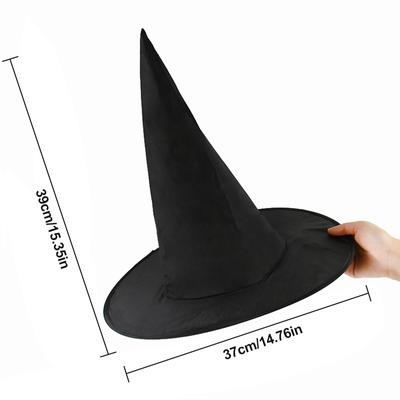 1-10pcs Halloween Witch Hat Kids Adults Halloween Party Cosplay Costume Props Decoration Black Wizard Cap Yard Hanging Witch Hat