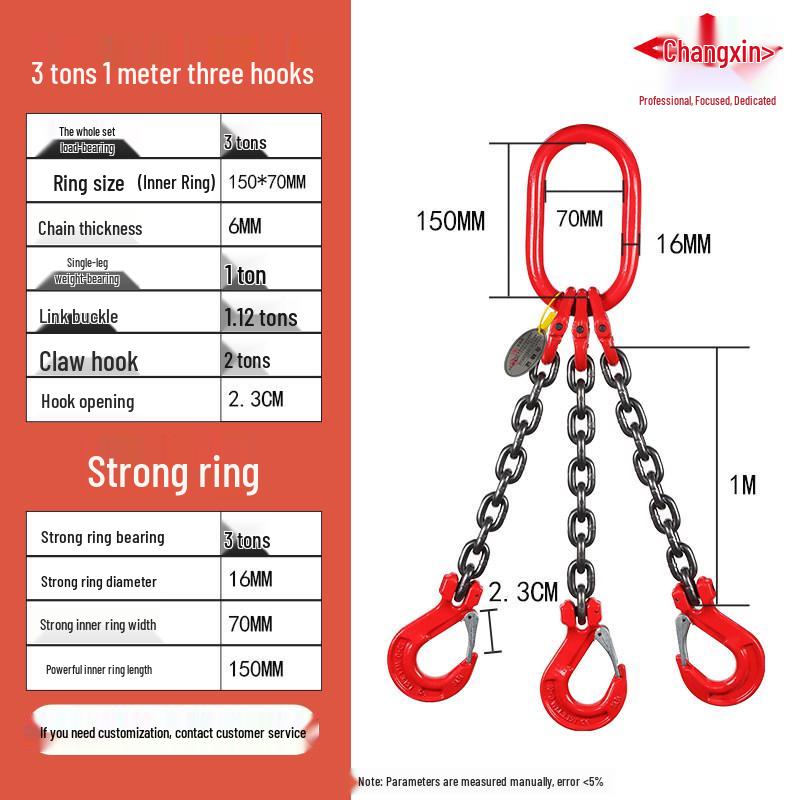 G80 Grade Heavy-Duty Steel Lifting Chain Sling with Double and Quad Hooks for Crane Use