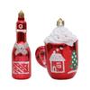 Red Christmas Hanging Decoration Electroplated Pinecone Acorn Owl Xmas Ornament Ball Plastic Festival Xmas Baubles Scene Making