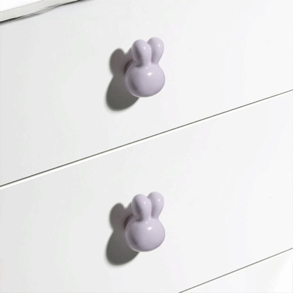 Solid Metal Thread Rabbit Knobs Rounded Soft Edges Cabinet Knobs Kids Room