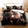 Cool Metal Gear Solid Solid Snake Duvet Cover + 2 Pillowcases Camo Solid Snake Tactical Graphic 3Pcs Zipper Quilt Cover Retro St