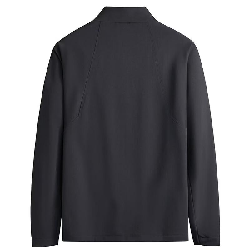 Dibinzhe Men's Plus Size Casual Stand-Collar Zip-Up Jacket