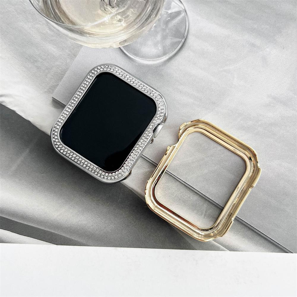 Metal Bumper Diamond Case for Apple Watch Protective Cover 40MM 44MM Frame for iWatch 4 5 6 SE 7 8 9 41MM 45MM Watch Cover