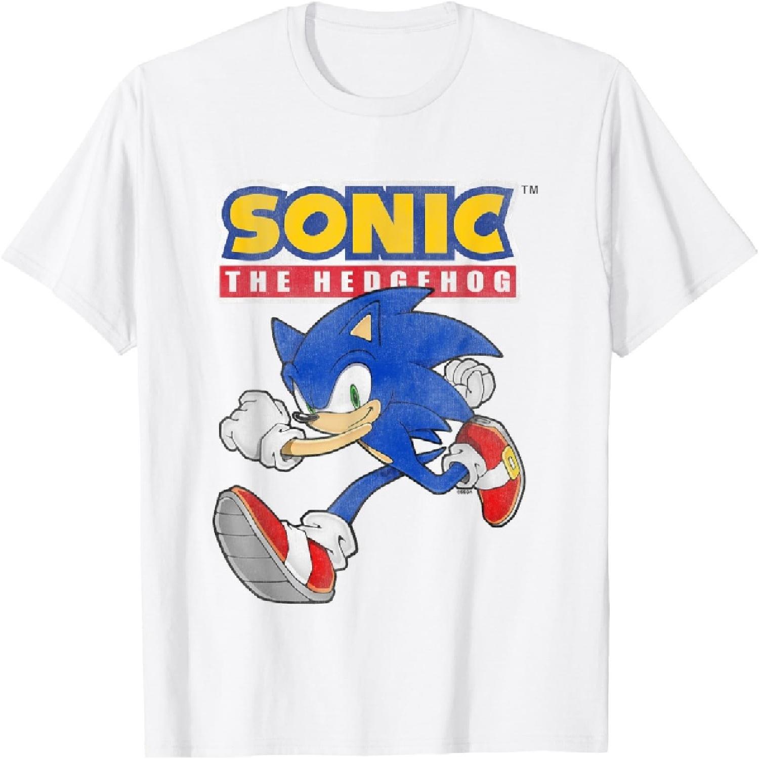

Sonic The Hedgehog Running Sonic Cool Portrait Vintage T-Shirt XXXXXL білий
