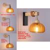 Pumpkin Shape Wooden Wall Light With Led Bulb And Contemporary Design For Home Bedroom And Lounge