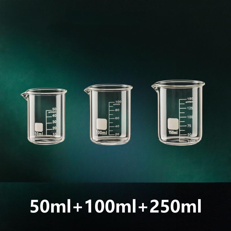 50-1000ml Combination Set High Borosilicate Glass Measuring Cup Clear Scale Cup Laboratory Beaker Kitchen Baking Measuring Mugs