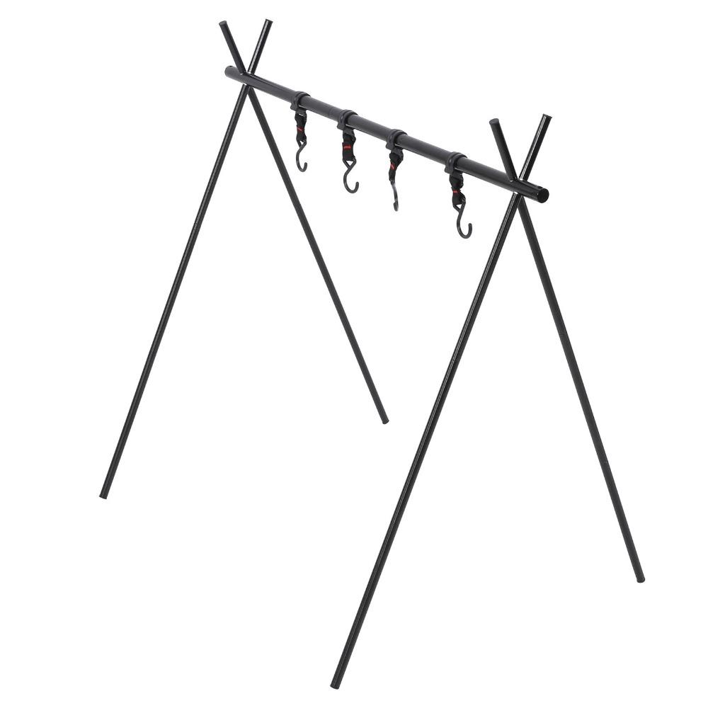 Multifunction Triangle Storage Tripod Aluminum Alloy Folding Hanging Rack Cookware Hanger  BBQ