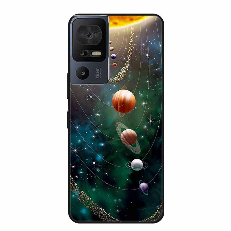 Für TCL 40 SE Handyhülle 40SE Hülle Schwarzes Silikon Weiche Rückseite Hülle Für TCL 40 SE Hülle Funda Für TCL40SE Capa 6.75" Schale
