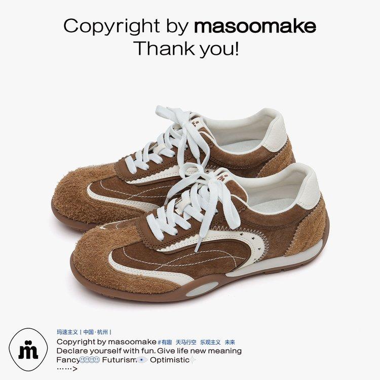 

Masoism 2025 autumn new fashion ins trendy sports shoes flat-bottomed versatile casual shoes student single shoes 35 коричневый