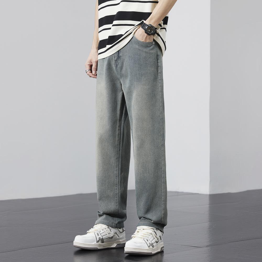 JYL Men's Jeans Spring Autumn Loose High-Quality Straight Casual Versatile Denim