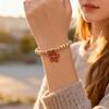Vnox Trendy Three Color Beads Bracelet Adjustable Link Chain, Bow Butterfly Charms Bracelet Chain Mixed Color Jewelry Gifts