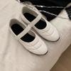 Fashion Mary Jane Shoes Female High Quality Leather 2024 New Buckle Ballet Shoes for Women Round head Flat Cowhide Ladies Single Shoes
