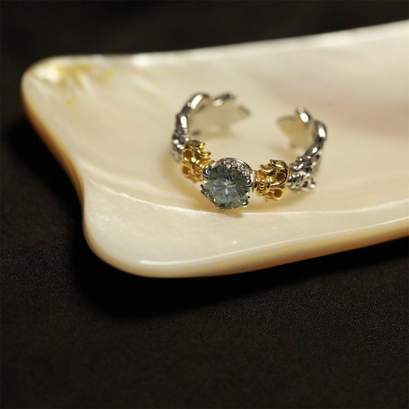 

И Красивое Привлекательное Кольцо с Муассанитом цвета Ирис для Женщин Уникальный Дизайн Регулируемый Размер J5345