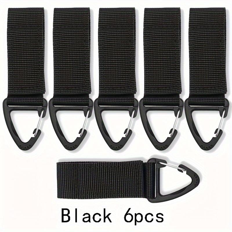 3/6Pcs Keychain Holders - Nylon Webbing Hanging Gear Clips with Triangular Buckle Hook for Outdoor Camping