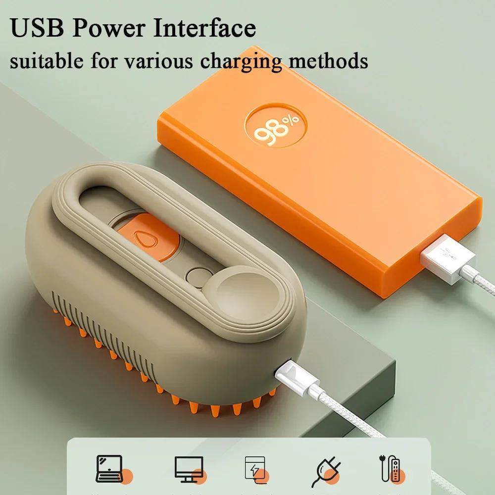 Cat Steamy Brush 3 in 1 Electric Anti-splashing Cat Brush with Steam Spray for Massage Pet Grooming Comb Hair Removal Combs New