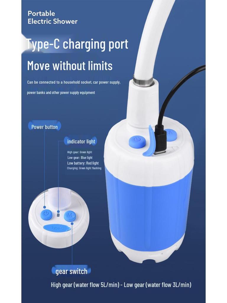 Portable Outdoor Cordless Camping Shower with Automatic Water Pump