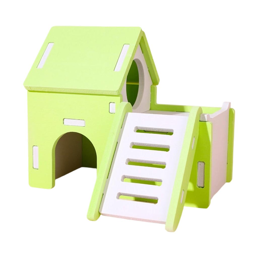 Hamster Habitat Wooden Small Animal House with Ramp and Multiple Levels for Small Pets Indoor Use Suitable for Hamsters Gerbils and Mice