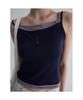 Pattern Henley Neck Sleeveless Top Navy