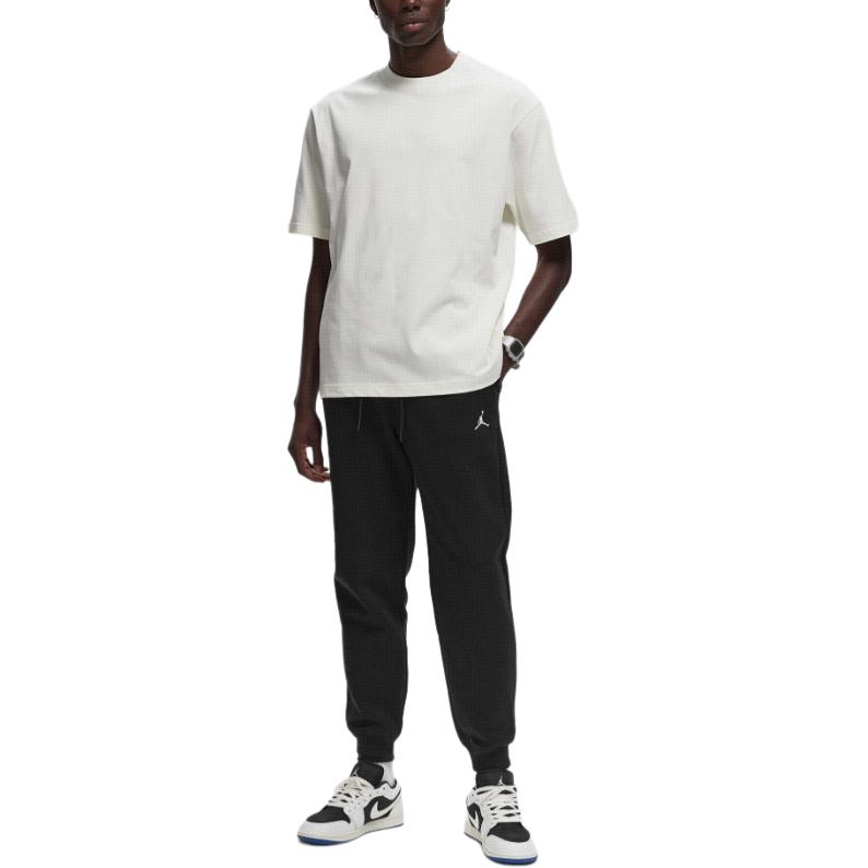 Jordan Brooklyn Schnürhose Einfarbig Bequem Weich Hautfreundlich Mittelhoch Geschnitten Stricksporthose Herren Unterteile Schwarz FV7277-010