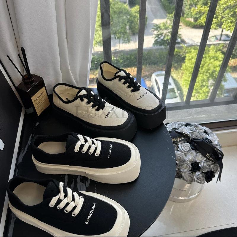 Mode Sneaker Ballerinas Canvas Sport Walking Damen Laufschuhe 2024 Sommer Neu Runde Zehen Loafers Schuhe Schnürschuhe Mujer Zapatillas