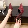 Spring and Summer New Women's Shoes Pointed High Heels Sandals Bag Head Empty Fashion Thin Heels Low Heels Single Shoes