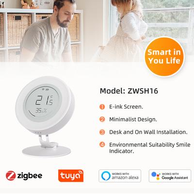 Tuya ZigBee Portable Temperature and Humidity Detector Household Office Baby " S Room