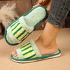 Fashion Women Home Cotton Slippers 2025 Autumn Winter New Indoor Warm Non Slip One Word Slippers Lightweight Comfortable Soft Sole Flats