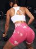 Women's High Waist Tie-Dye Yoga Shorts—Quick-Dry, Peach-Hip & Abdomen Support for Cross-Border Fitness & Sports