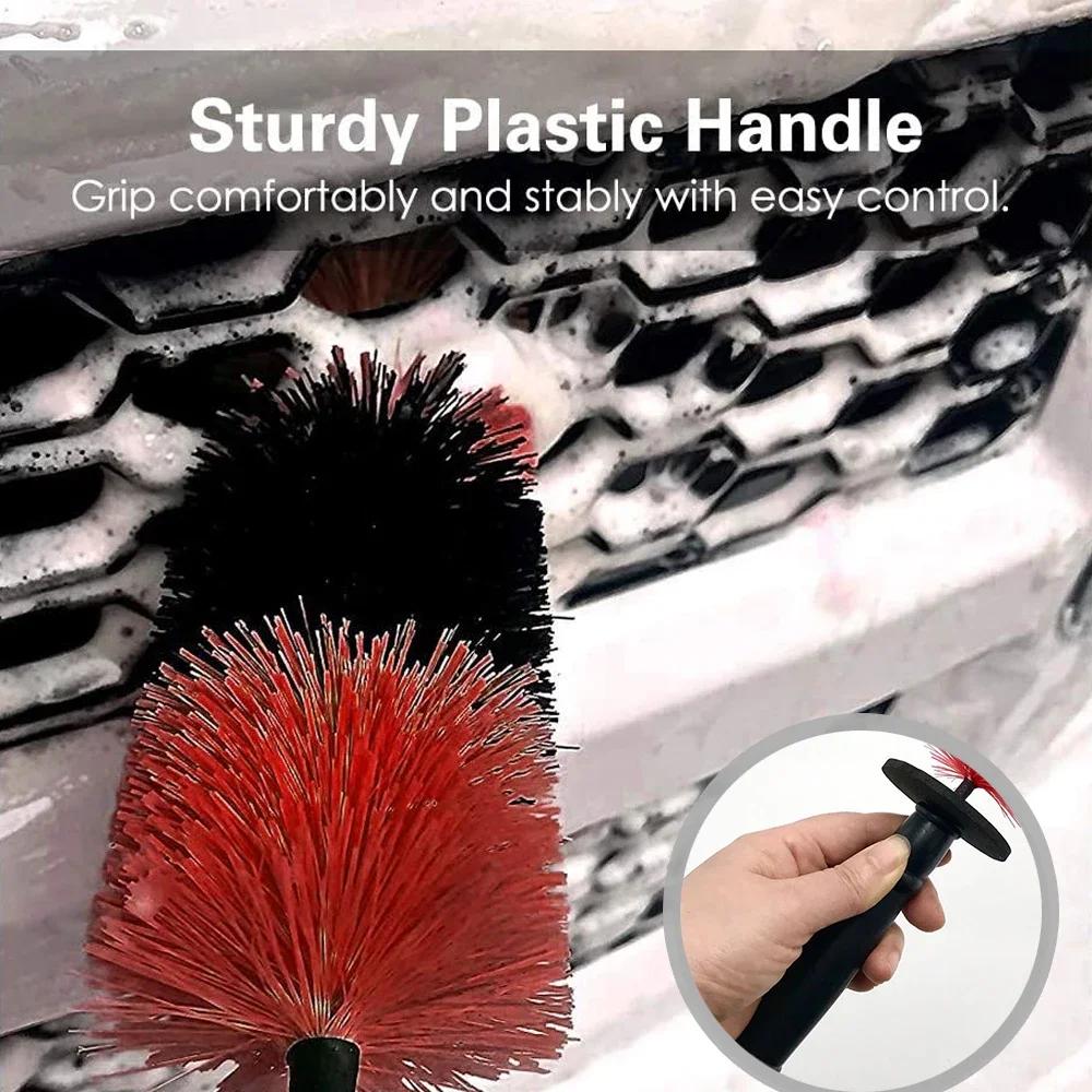 Car engine cleaning brush, motorcycle wheel cleaning brush, engine oil stains and dirt brush head brush, long handle brush parts
