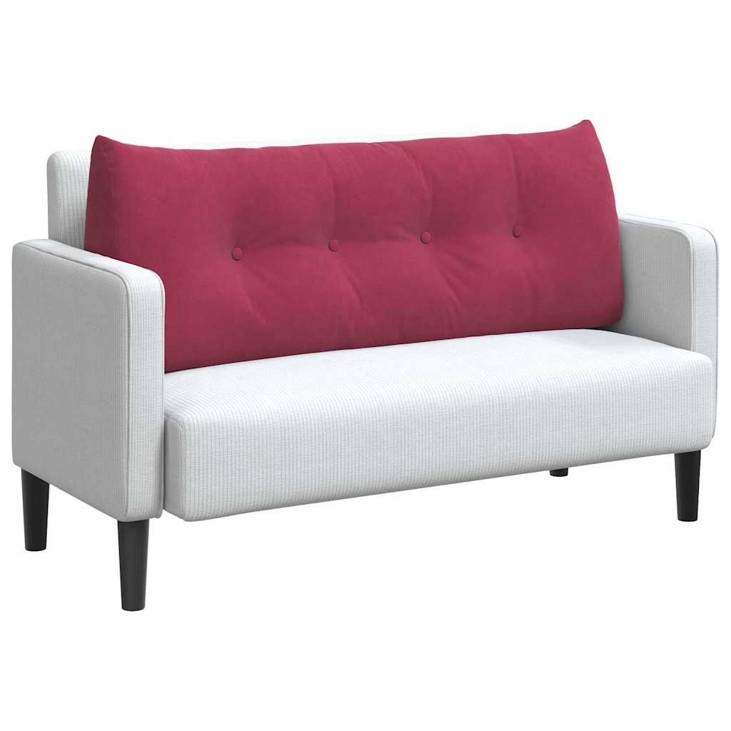 Back Cushion Burgundy Red 120 X 24 X 50 Cm Velvet