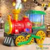 Retro Children's Electric Train with Steam, Lights, and Music - Multi-functional Locomotive Model with Universal Wheels