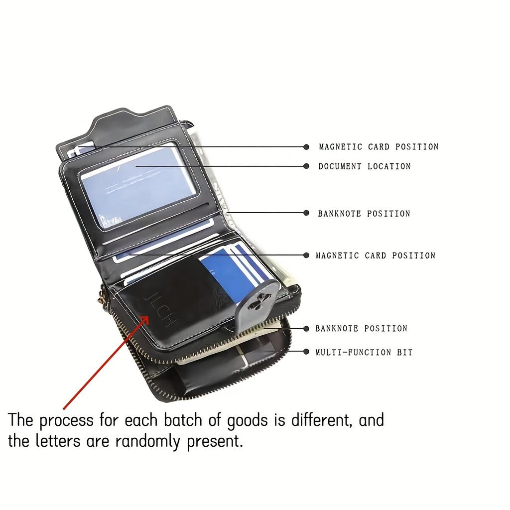 Damenkurzgeldbörse klassisch und retro im Stil. zeichnet sich durch ein schlichtes Design mit Hardware-Dekorationen aus und ist für den täglichen Gebrauch geeignet. mehrere Kartenfächer.