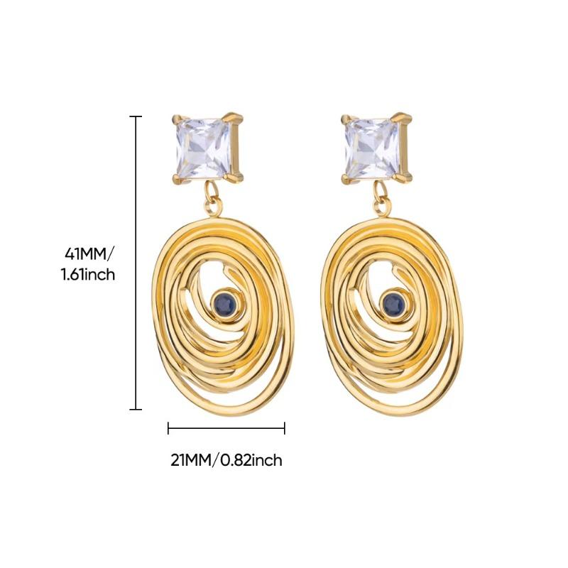 Temperament slightly inlaid zircon shell flower stud earrings high sense fashion exquisite earrings retro personality trend earrings