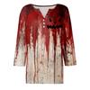 Women's Fashion Casual Three-quarter Sleeve Halloween Letters Print Top
