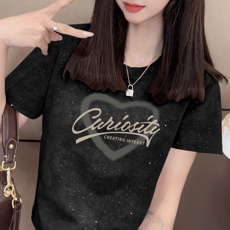 

Women s Slim Fit Hot Stamped Sequin Short Sleeve Top - High-End Petite Summer Fashion 2XL (Recommended 130-145 lbs)