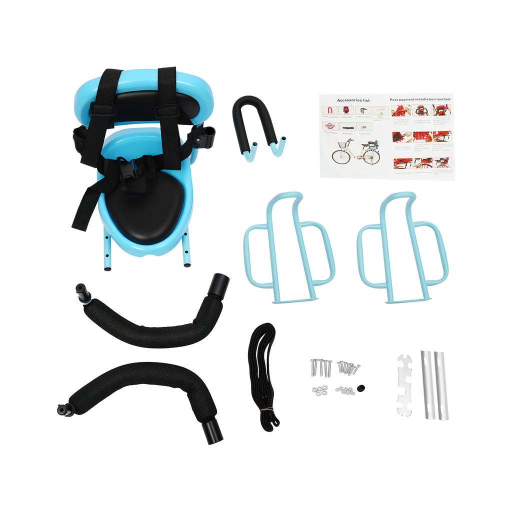 Kids Bike Seat Rear Mounted Child Bike Seat with Safety Belt & Footrest Brackets & U-Shaped Guardrails,Toddler Child Saddle Seat