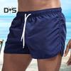 Sommer Low Rise Elastischer Bund Kordelzug Strand Surfen Shorts Atmungsaktive Seite Unregelmäßige Trim Männer Bademode Shorts