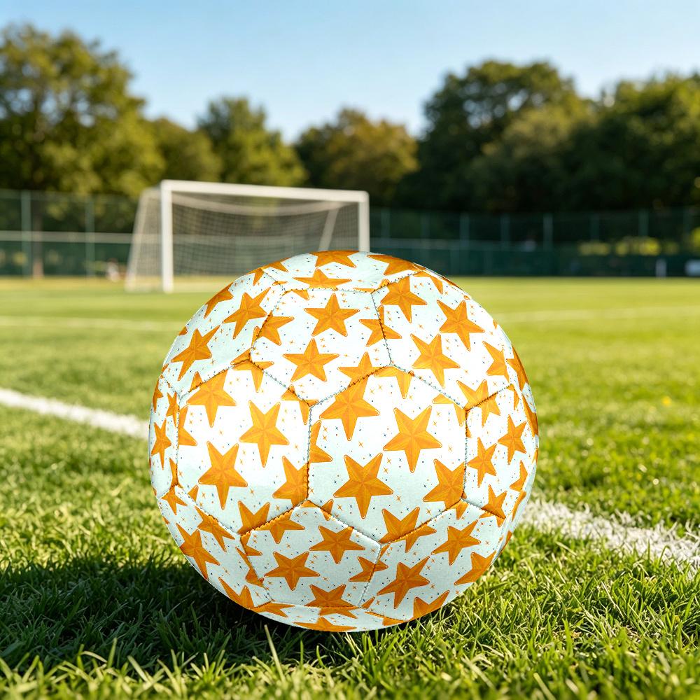 1PC Golden Star Soccer Ball Size 5 Football Machine Sewn Indoor/Outdoor Universal Football Gift W60